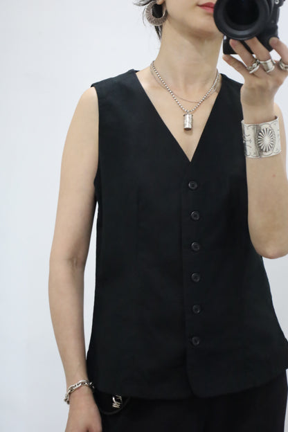 D254 / 1990'sUSED CASUAL MIND cotton×linen vest