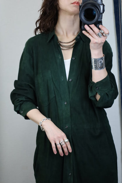 B215 / 1980's  Ralph Lauren suede shirt onepiece
