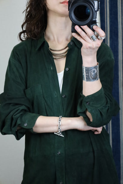 B215 / 1980's  Ralph Lauren suede shirt onepiece