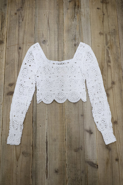 E699 / UNKNOWN USED crochet knit tops