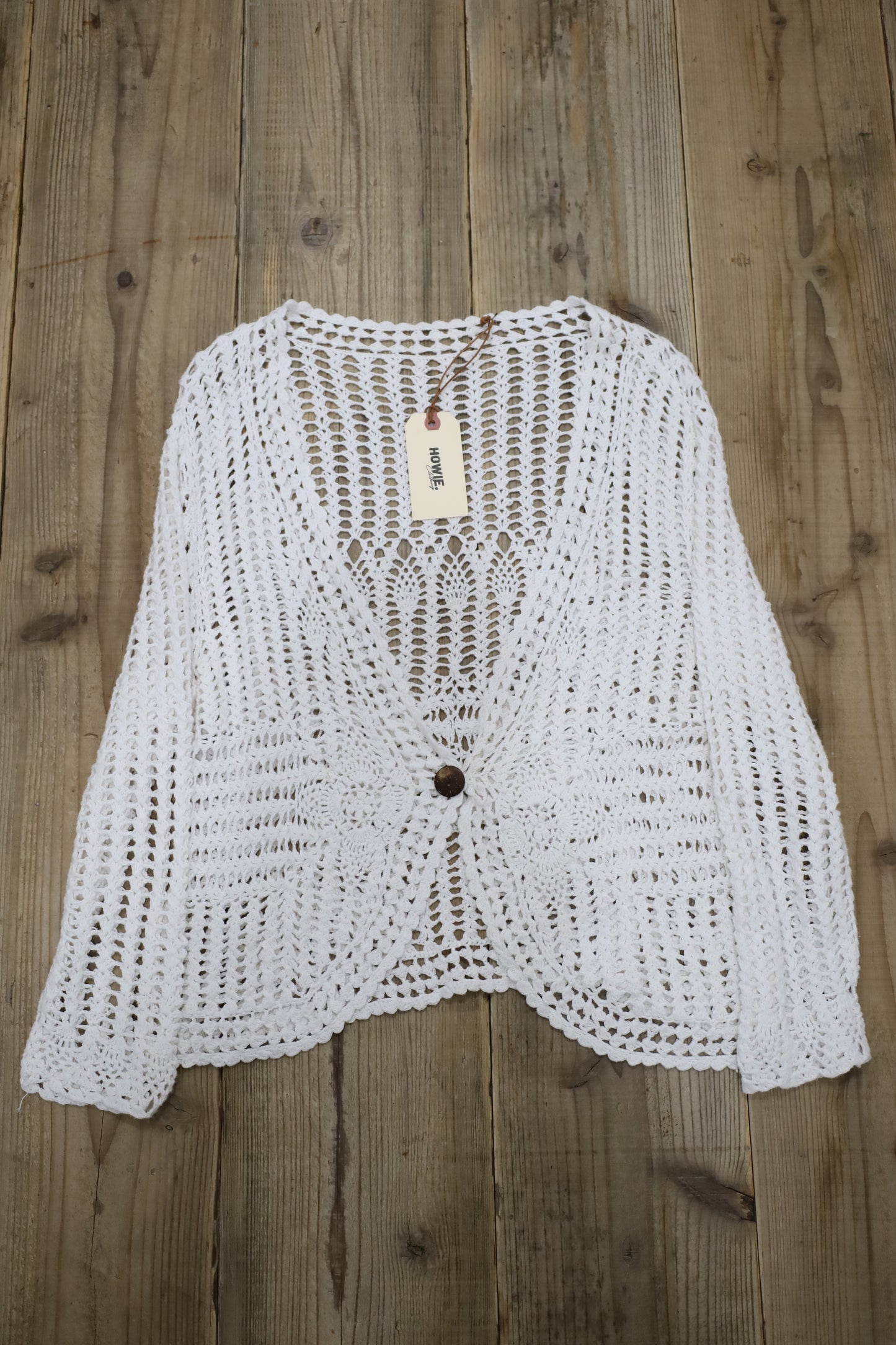 A841 / UNKNOWN USED crochet knit cardigan