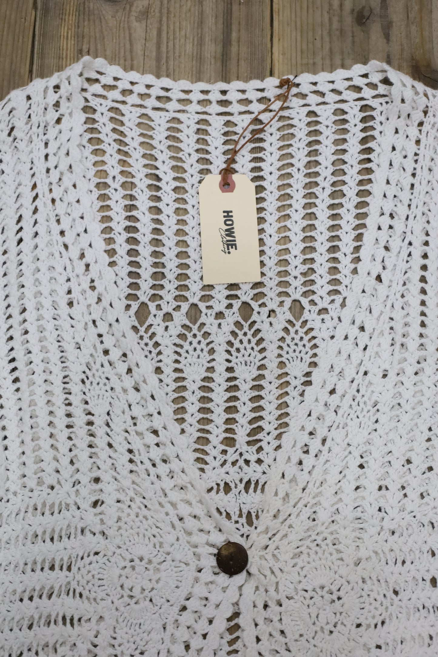 A841 / UNKNOWN USED crochet knit cardigan