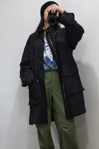 HOWIE nylon stand coat (black)