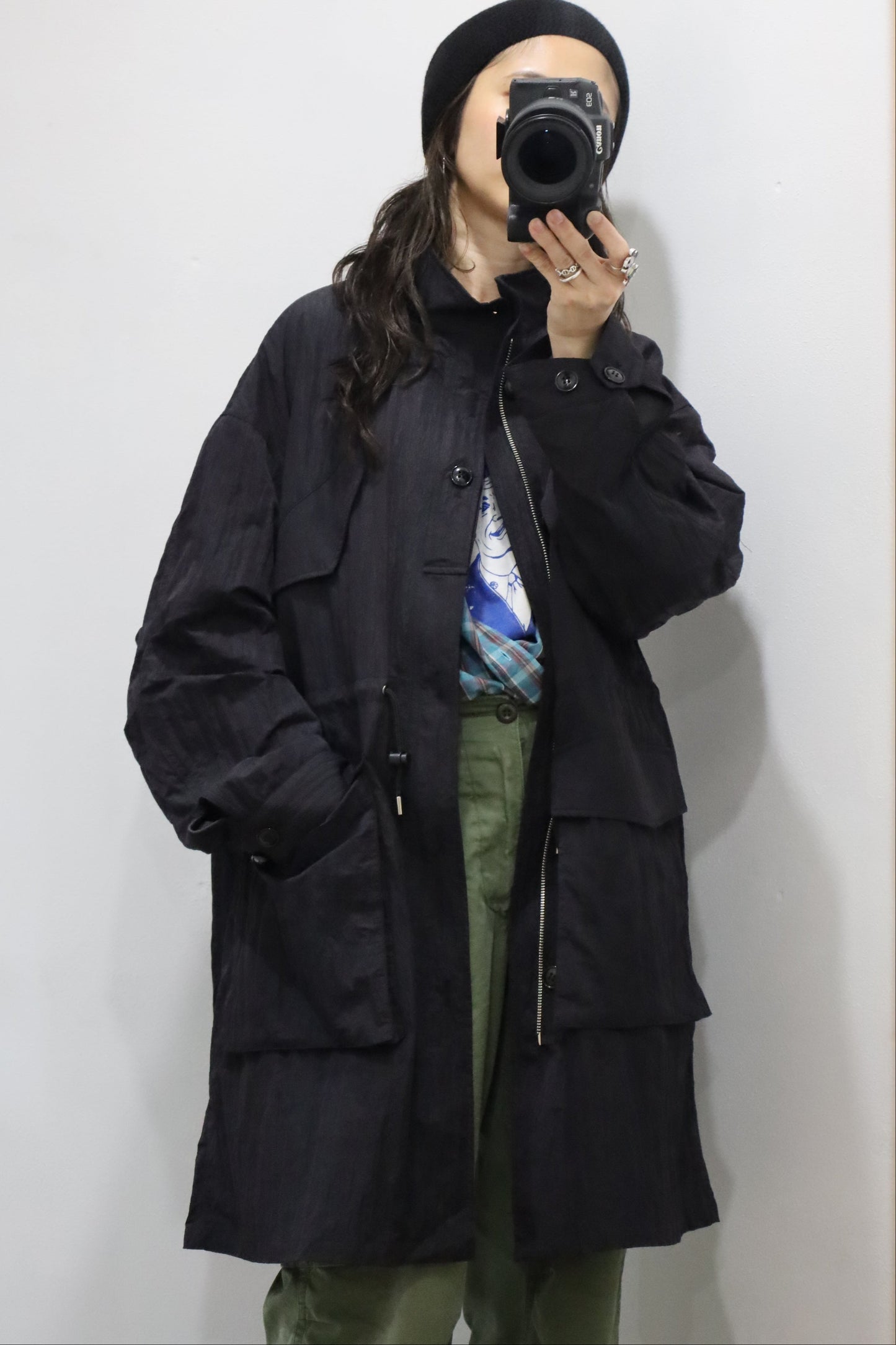 HOWIE nylon stand coat (black)