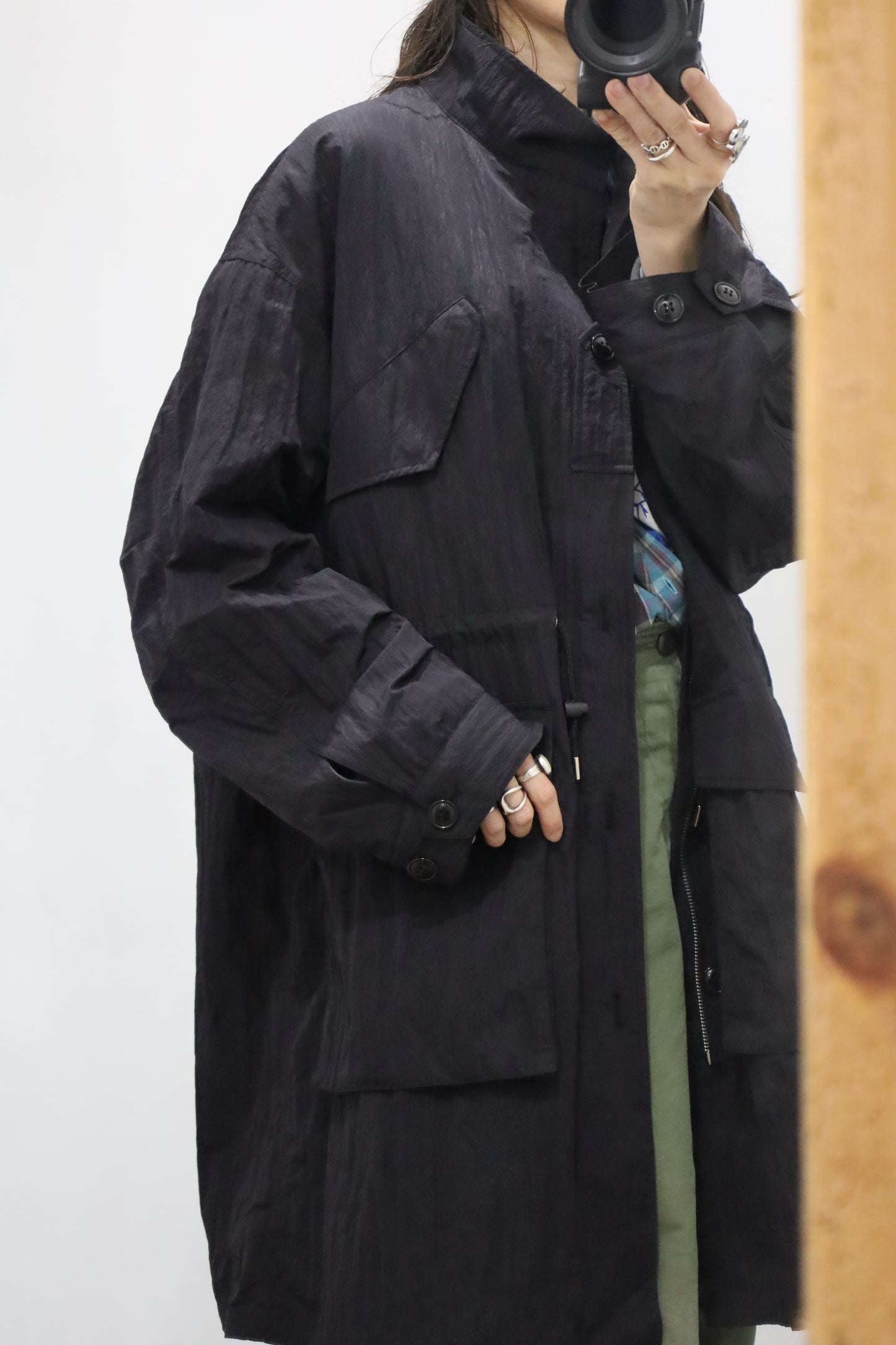 HOWIE nylon stand coat (black)