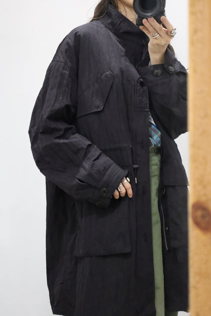 HOWIE nylon stand coat (black)