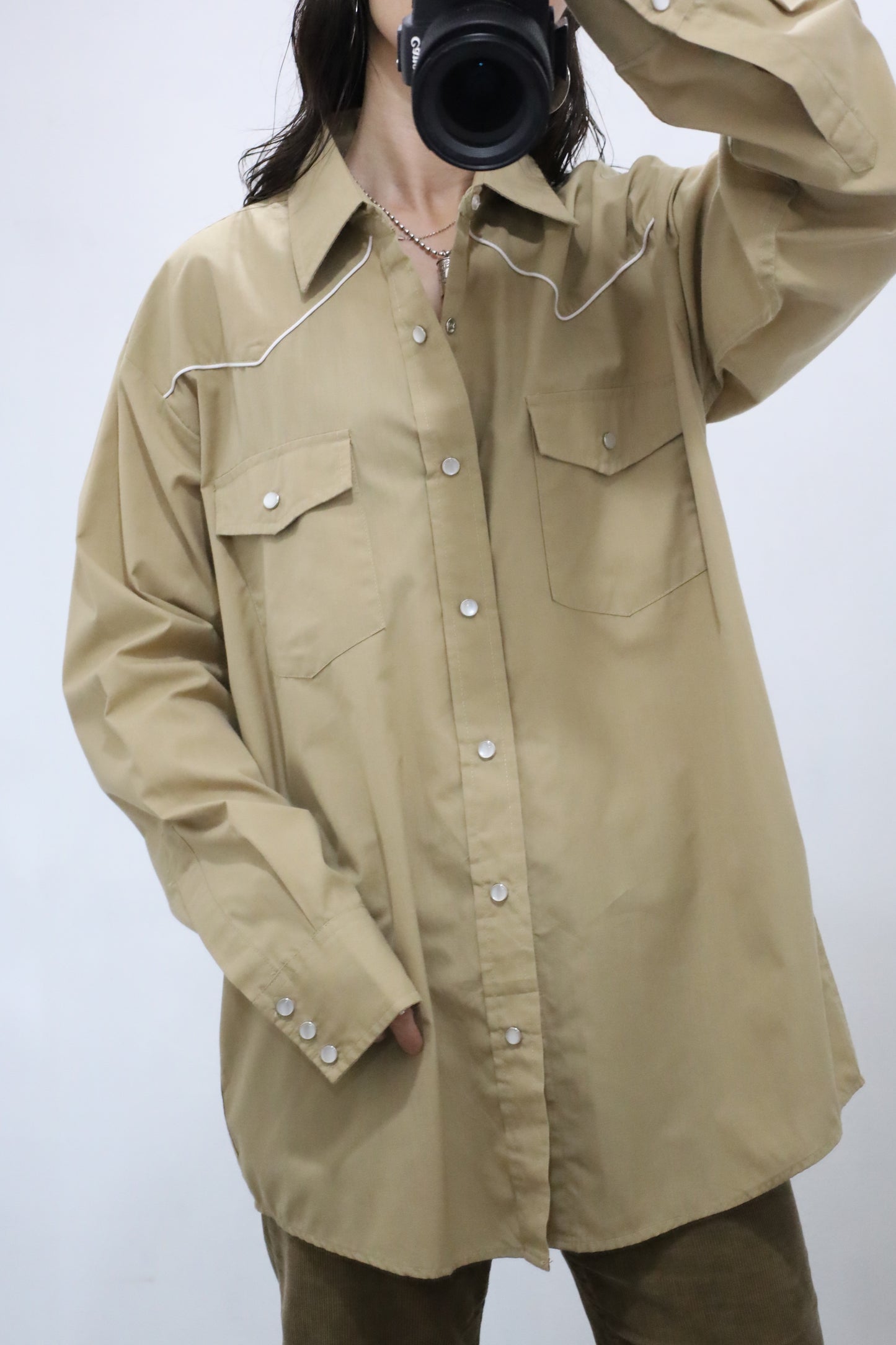 A438 / 1990's OLD High Neon Western Shirt