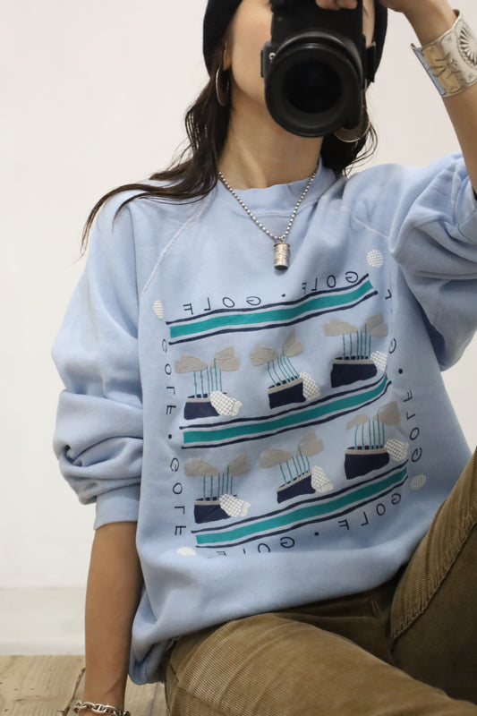 B1014 / 1980-90's UNKNOWN print sweat