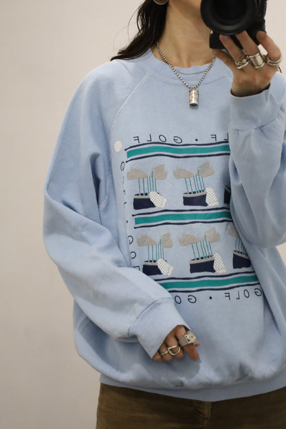 B1014 / 1980-90's UNKNOWN print sweat