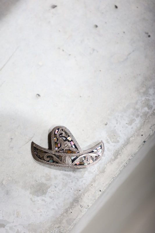 Mexican hat silver brooch