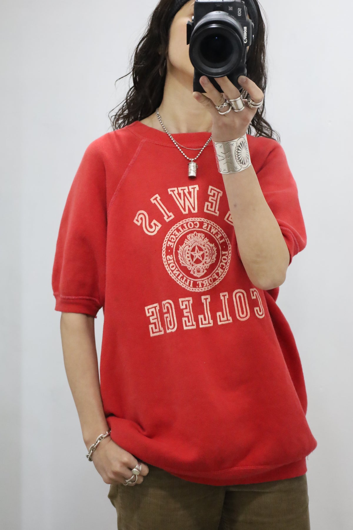 14 / 1960's UNKNOWN LEWIS college short sleeve sweat