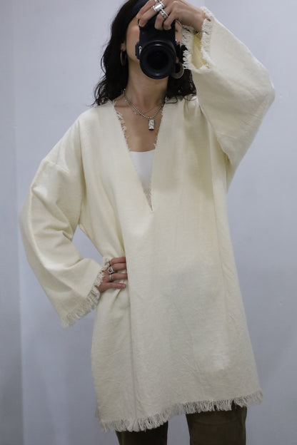 HOWIE 2way Fringe Top (ecru)