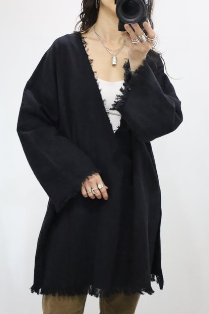 【HOWIE 2way Fringe Top (black)