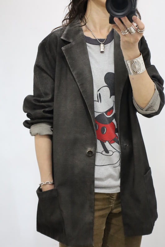 HOWIE black spray fade tailored jacket (taupe)