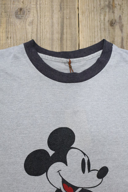 8 / UNKNOWN  1980's  mickey mouse ringer tee