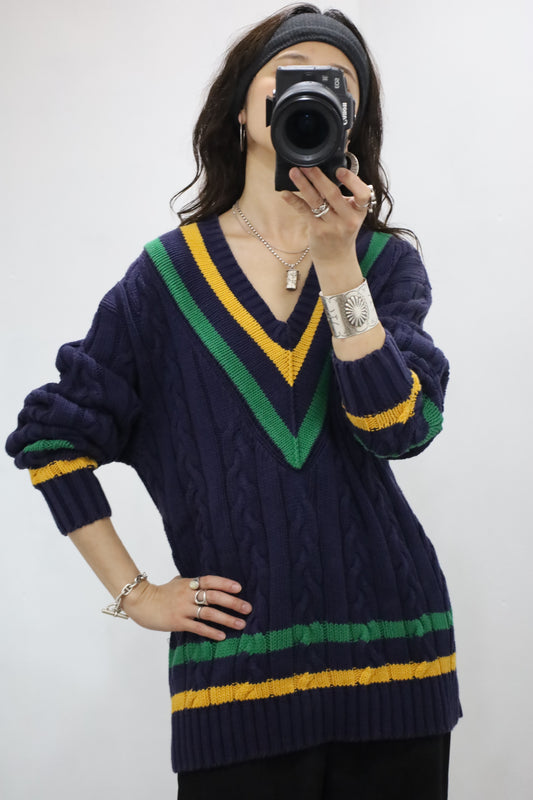 Z116 / 1990's OLD GAP tilden cotton knit