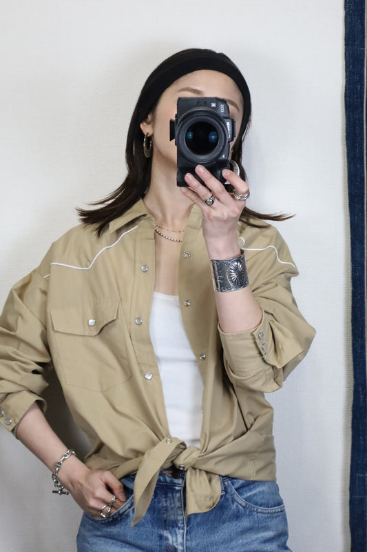 A438 / 1990's OLD High Neon Western Shirt