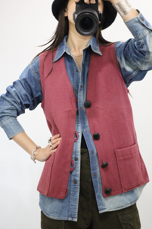 F375 / ORTEGA'S USED hand woven chimayo vest