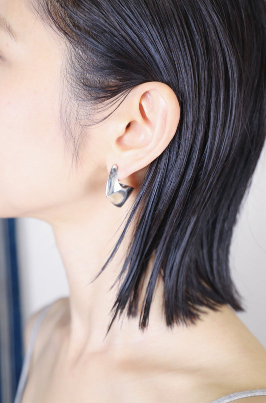 half moon pierce & earring