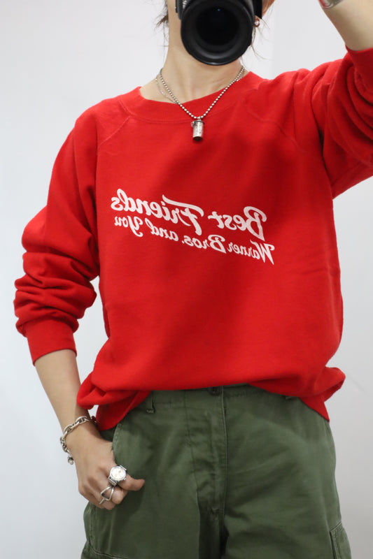 7 / 1990's UNKNOWN best friend print sweat