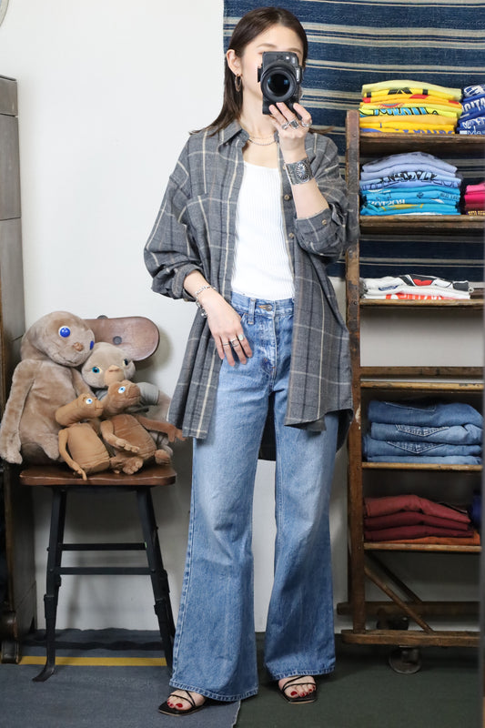 ★Z411 / 1990's OLD NATURAL ISSUE Check pattern Shirt