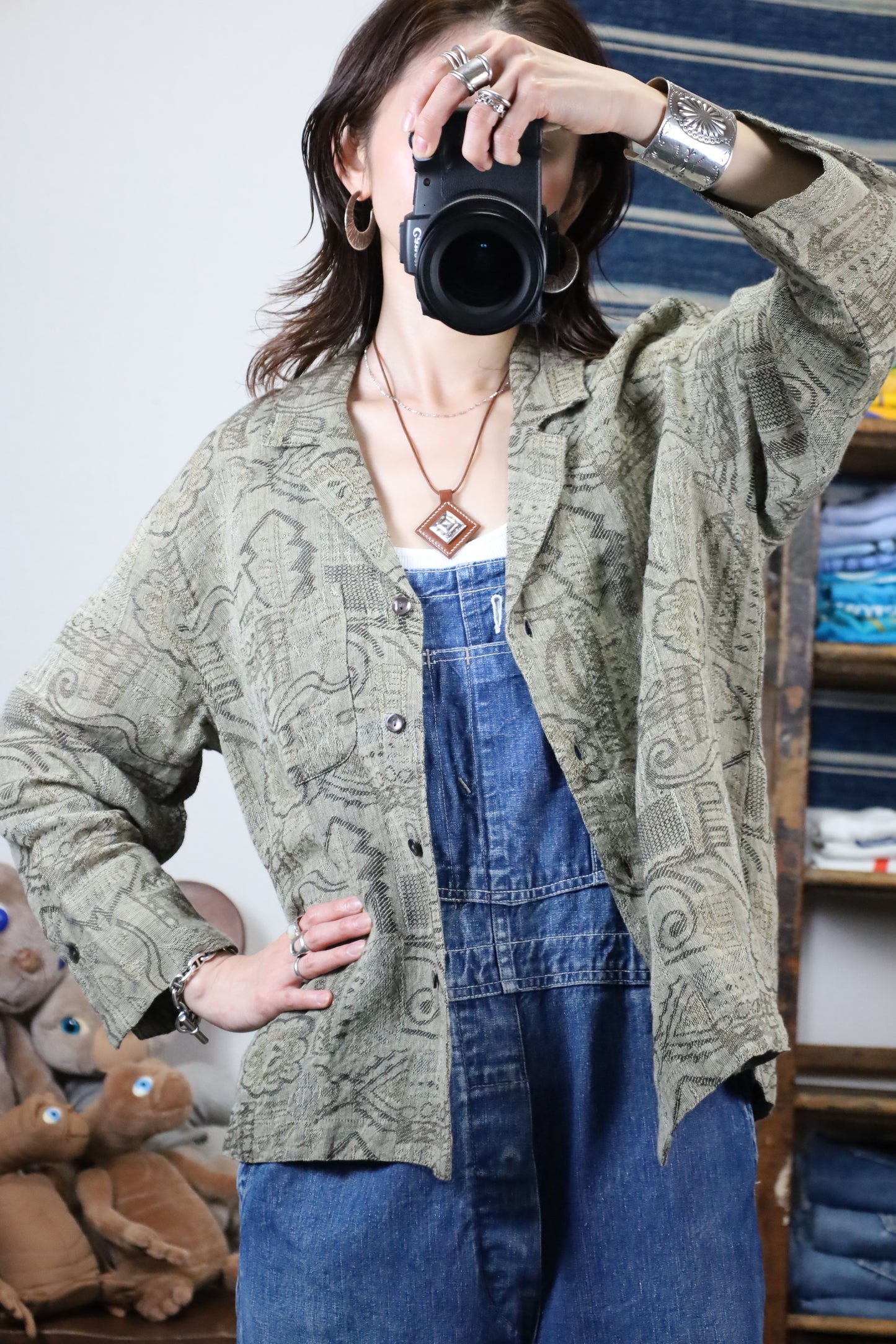 E144 / 2000's Used CHICO'S DESIGN Pattern Jacket