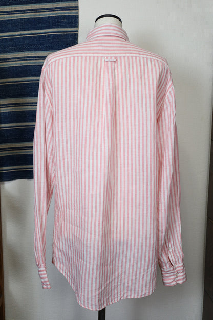 614 / early2000's PAL ZILERI stripe linen shirt