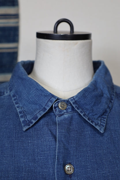 ★610 / 1990's COUNTRY ROAD Indigo dye Linen Shirt