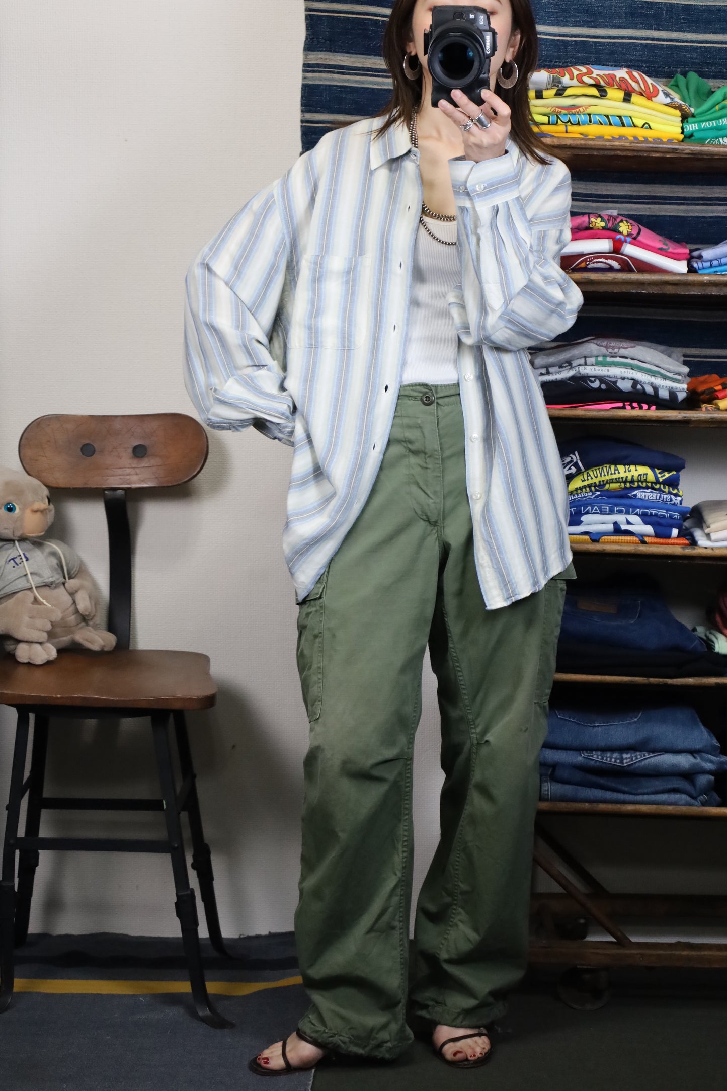 606 / early2000's VANHEUSEN stripe shirt