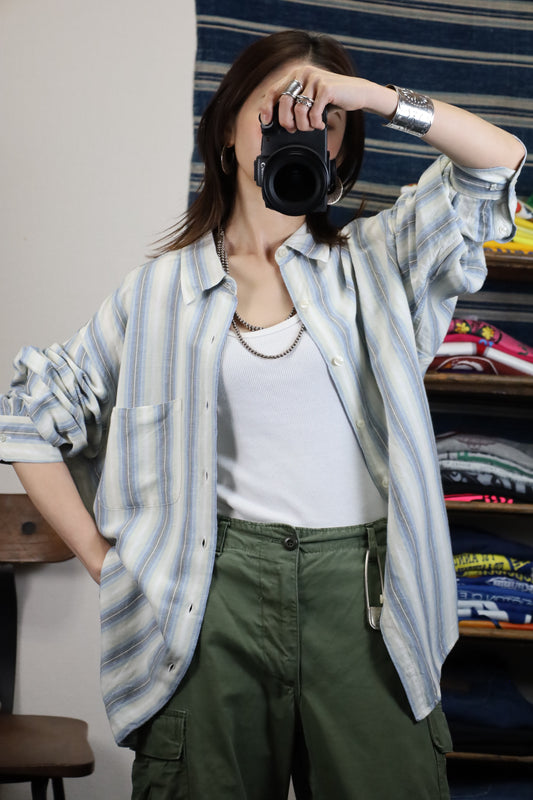 606 / early2000's VANHEUSEN stripe shirt