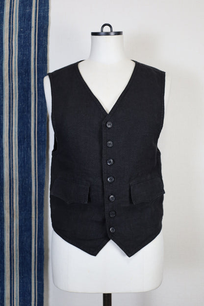 HOWIE linen vest (black)