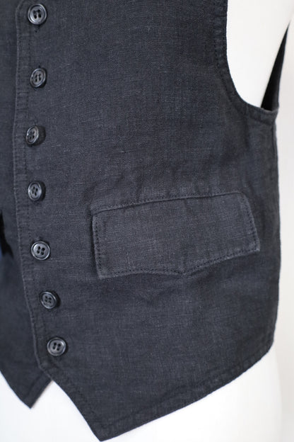 HOWIE linen vest (black)