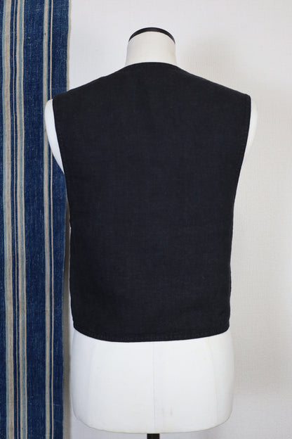 HOWIE linen vest (black)