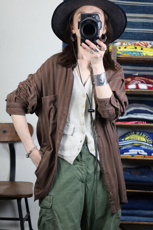 623 / 1990's PERRY ELLIS stripe shirt