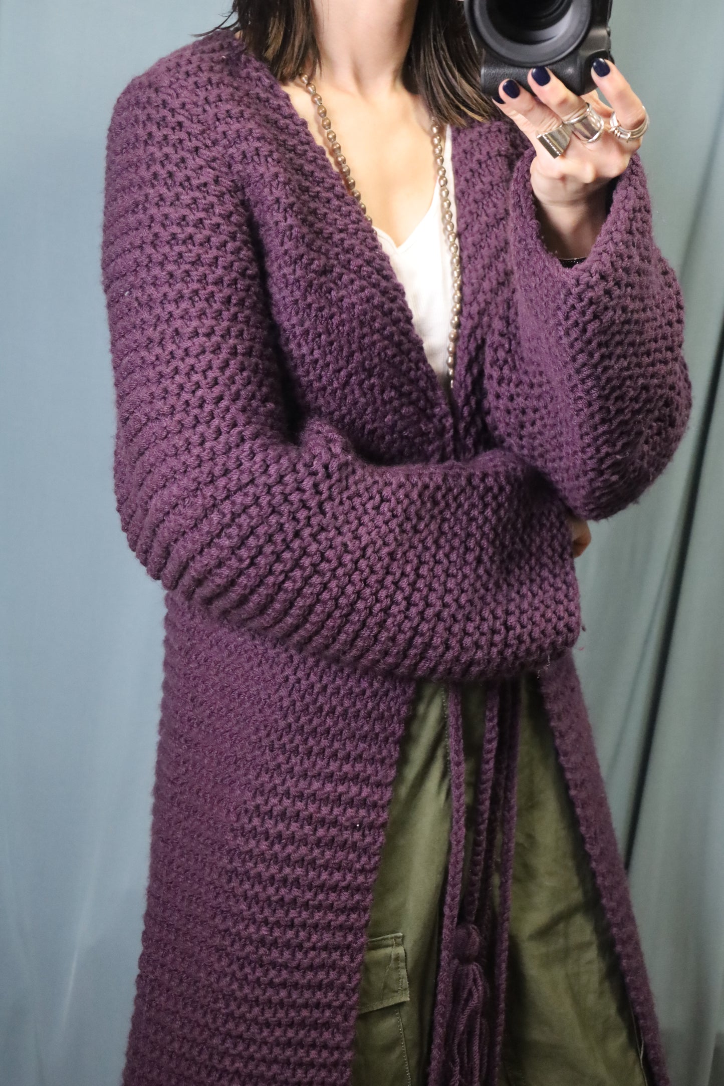 25 / 1970-80's UKNOWN hand knit coat