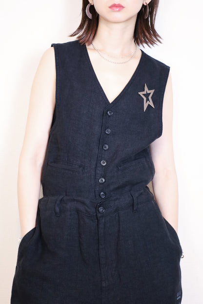 HOWIE linen vest (black)