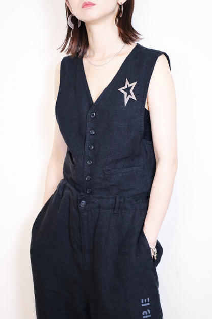 HOWIE linen vest (black)