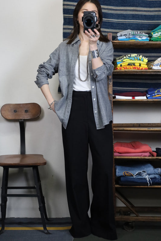 Z728 / 1980's OLD UNKNOWN Heringbone pattern shirt