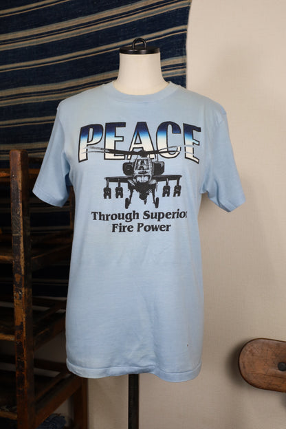 B521 / 1980's OLD Hanes PEACE Print T-Shirt