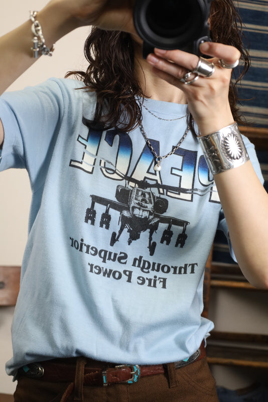 B521 / 1980's OLD Hanes PEACE Print T-Shirt