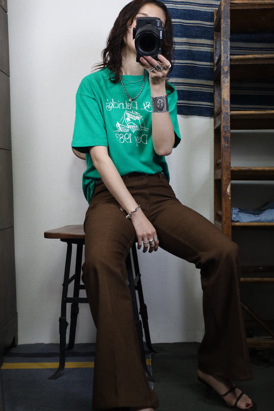 B516 / 1980's OLD UNKNOWN St.patrick's Print T-Shirt
