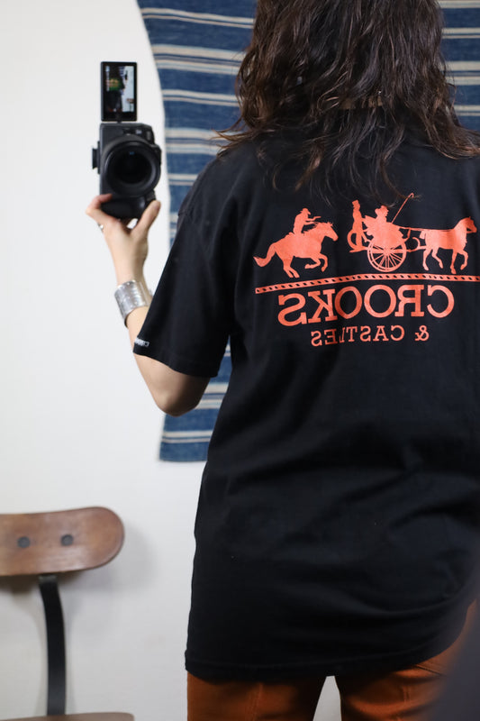 Z177 / 2000's USED CROOKS Print T-Shirt Good Print