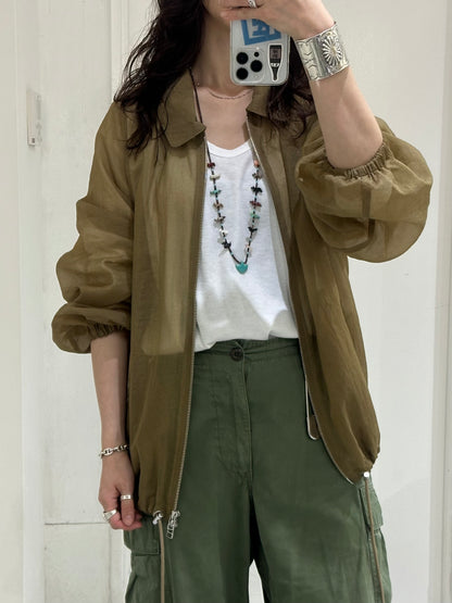 HOWIE Sheer Blouson (khaki)