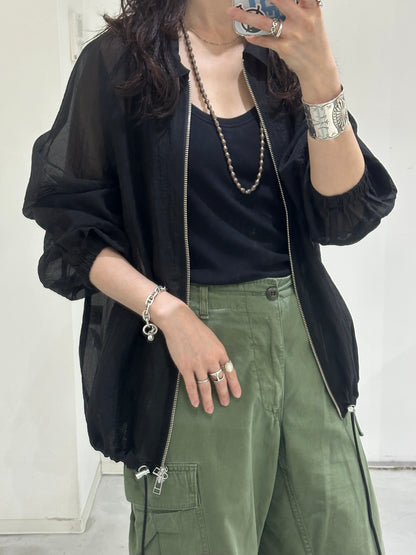 HOWIE Sheer Blouson (black)