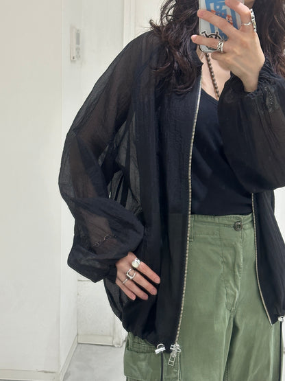 HOWIE Sheer Blouson (black)
