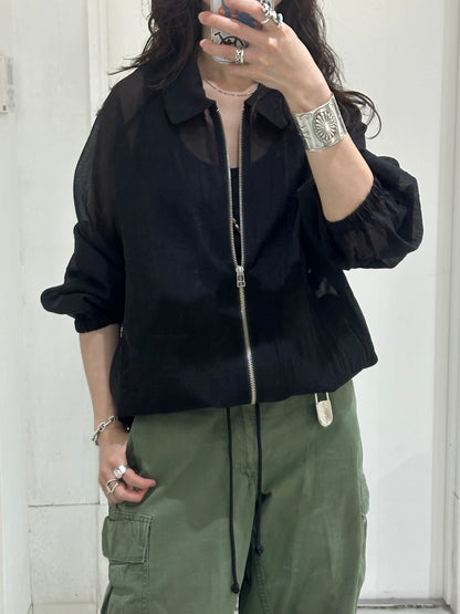 HOWIE Sheer Blouson (black)