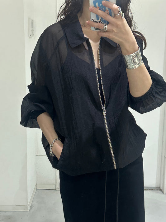 HOWIE Sheer Blouson (black)