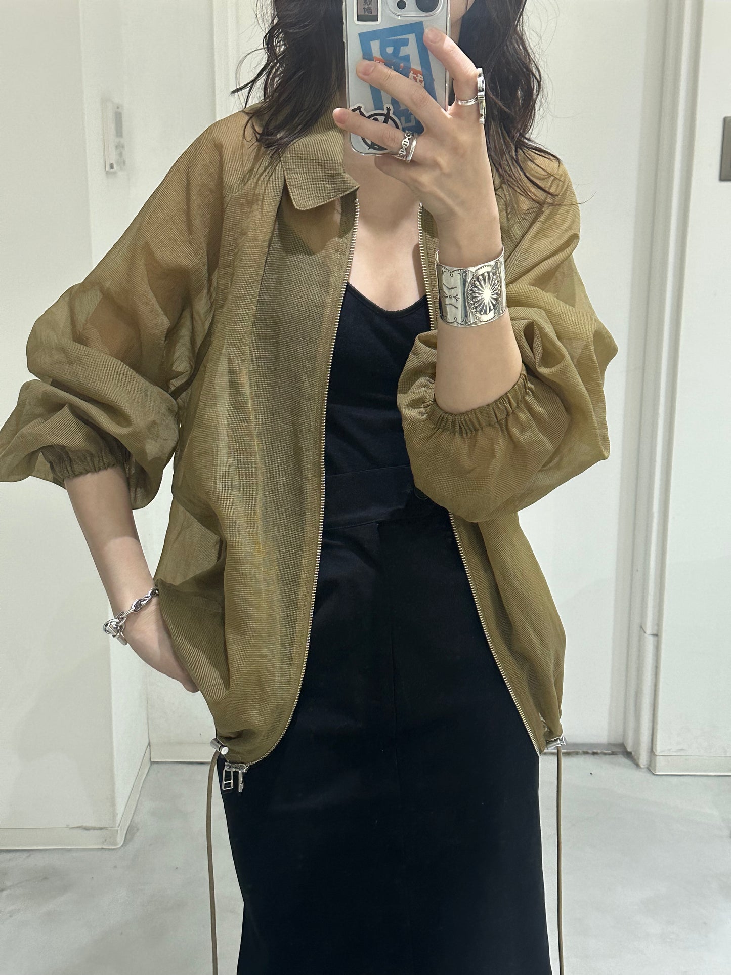 HOWIE Sheer Blouson (khaki)