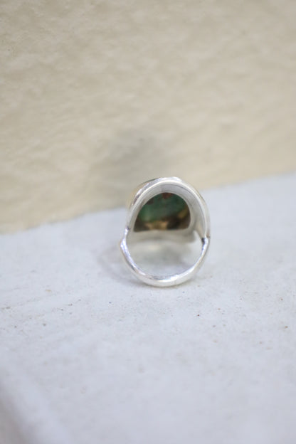 81 / silver 925 Green Jasper ring