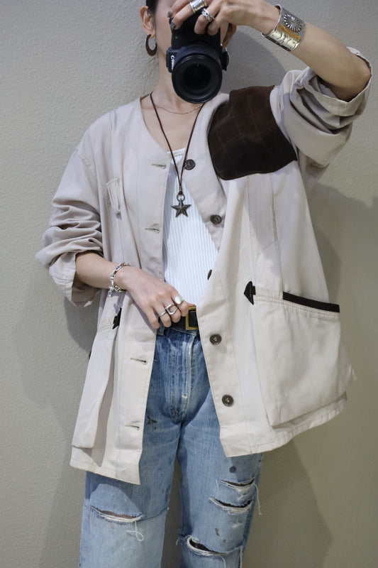 A449 / 1970's Vintage 10-X Suede Gun Patch Hunting Jacket